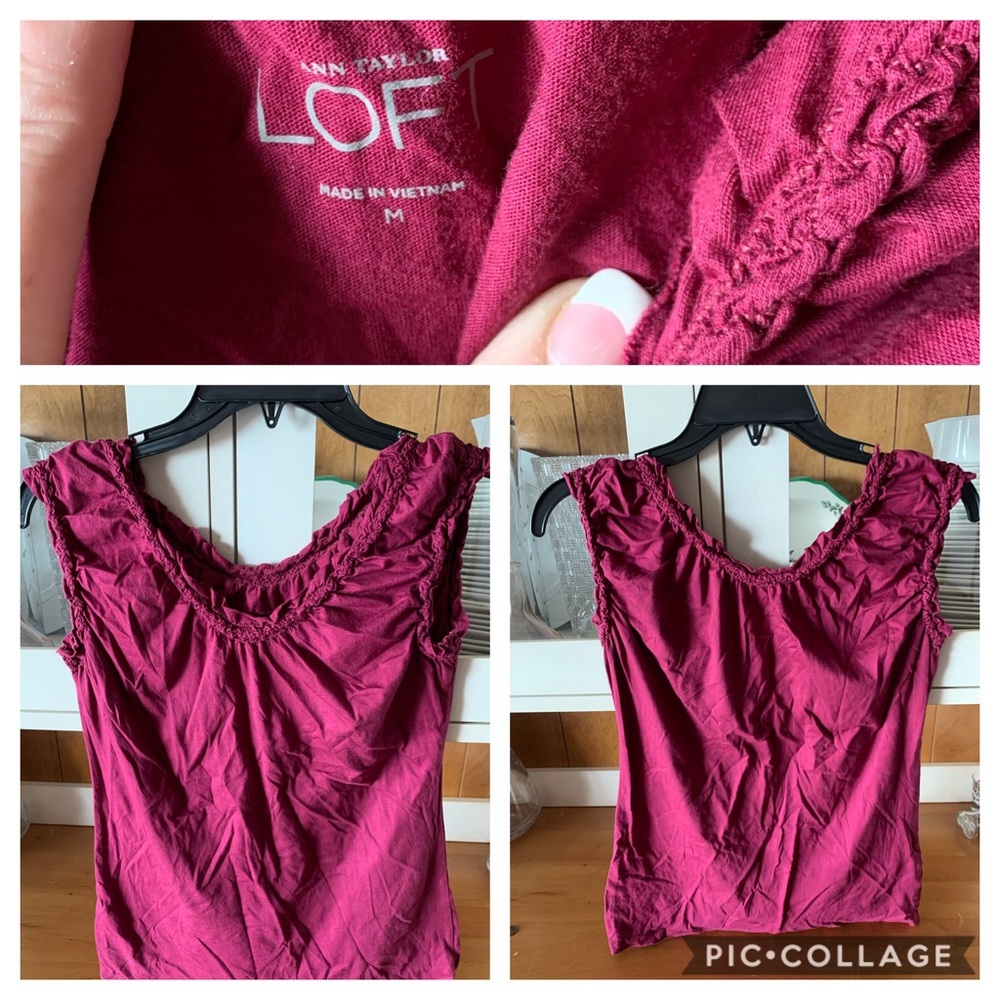 Magenta short sleeve top by Ann Taylor LOFT